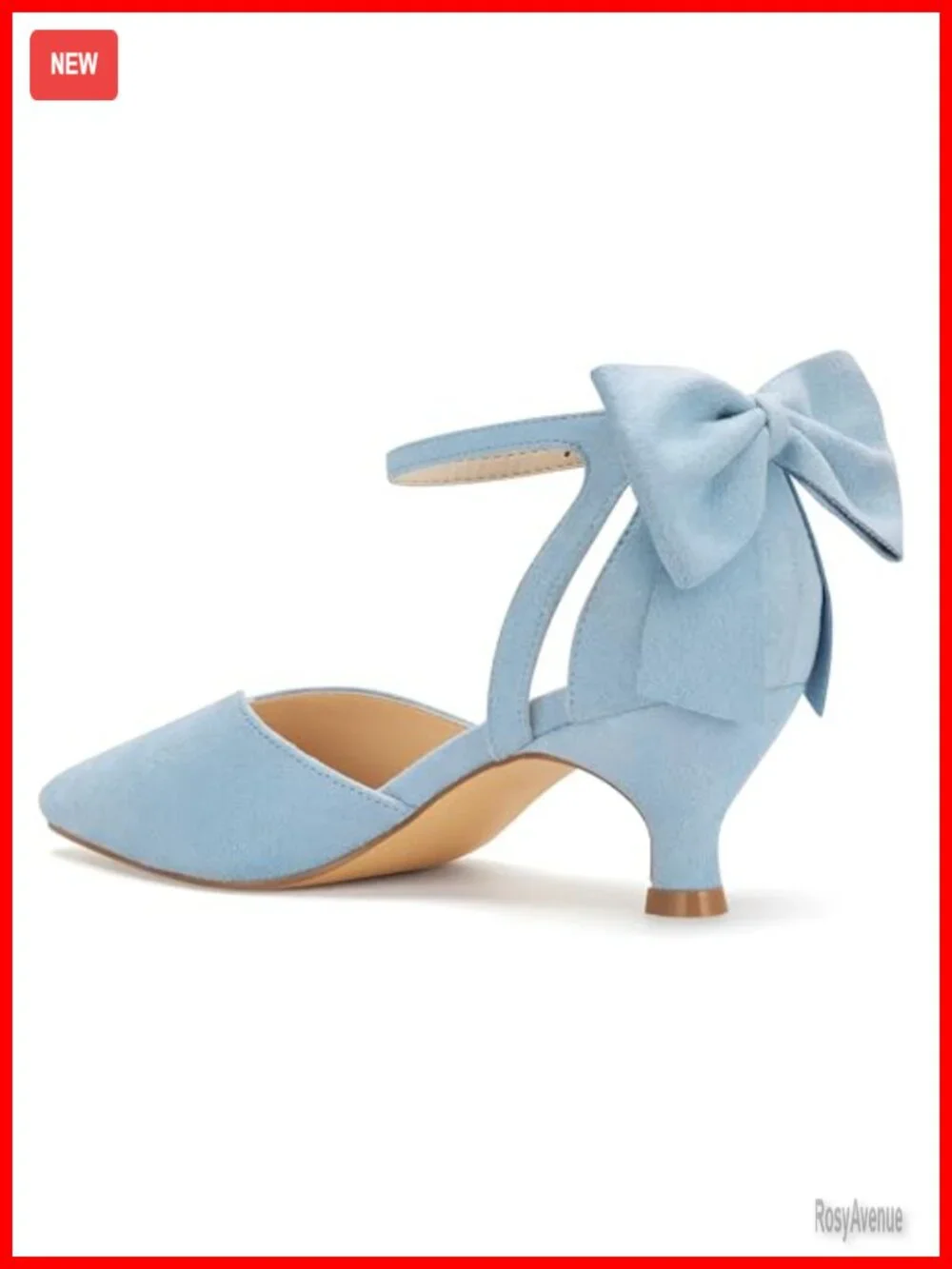 Kitten Heels with Bow Closed Toe Sandals Ankle Strap Wedding Pumps